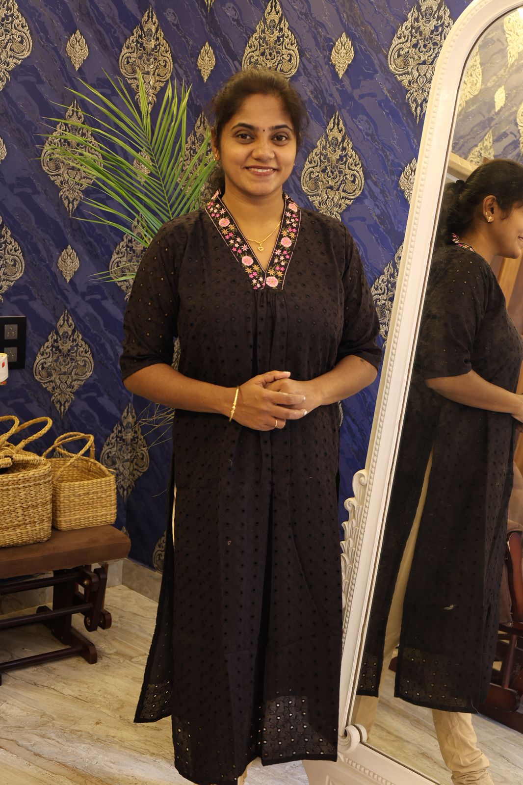 Cotton V Neck Kurti