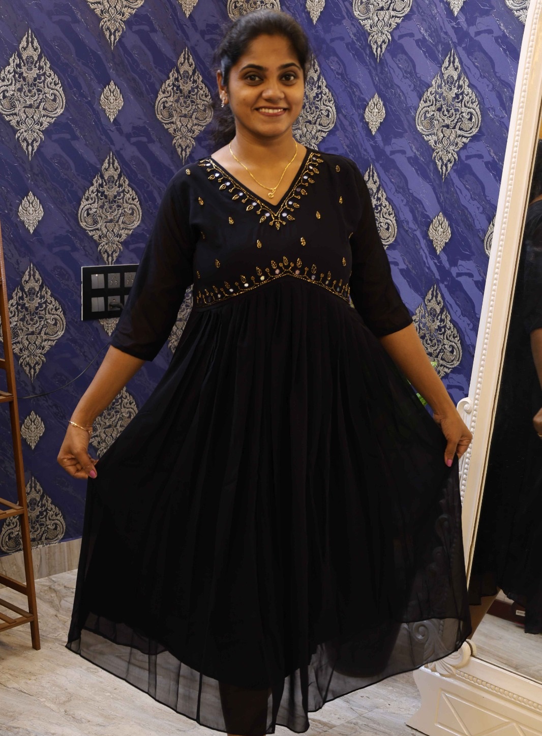 V Neck Mirror Kurti
