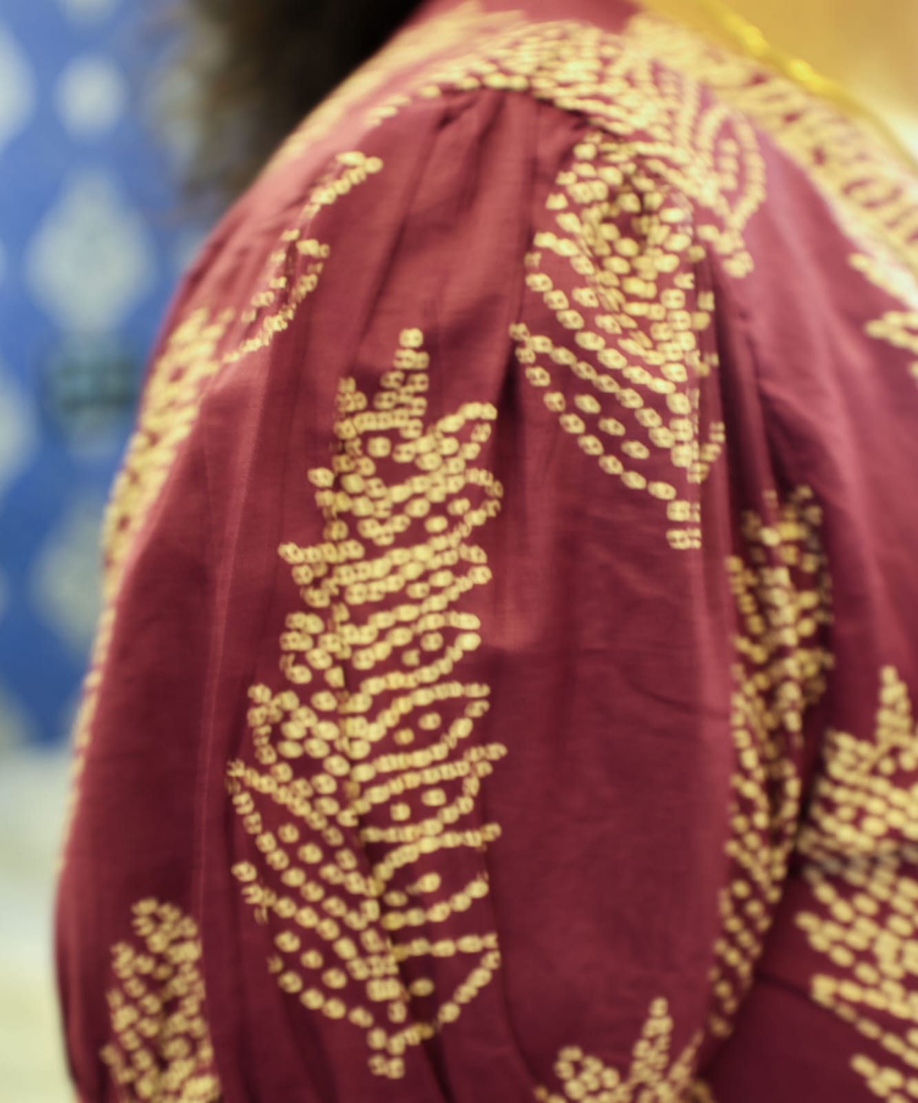 Cotton Frock Purple Leaf - Image 2