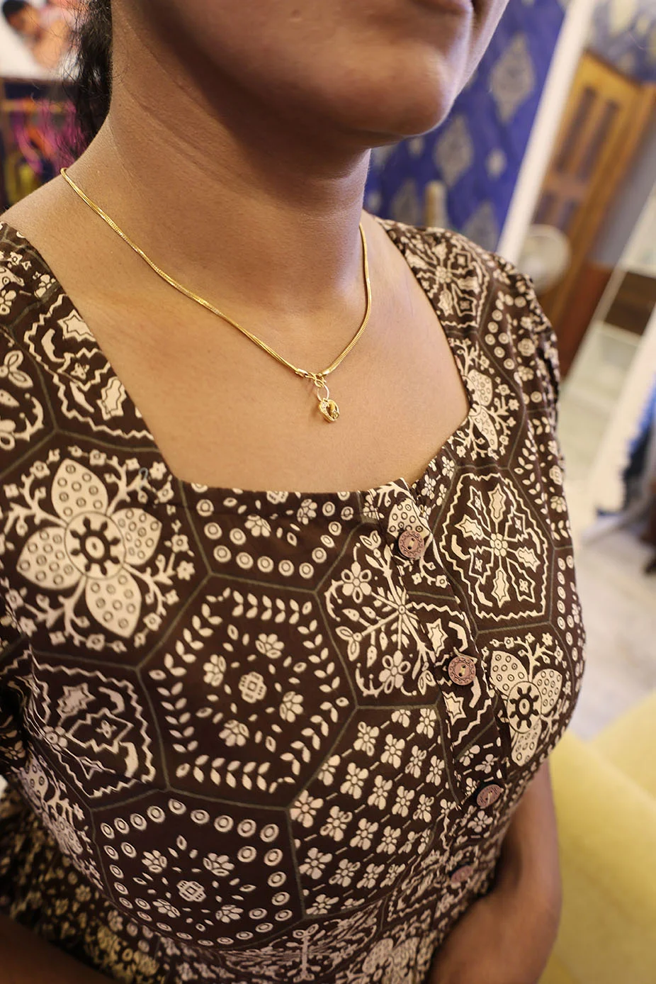 Cotton Breathable Frocks Brown - Image 3
