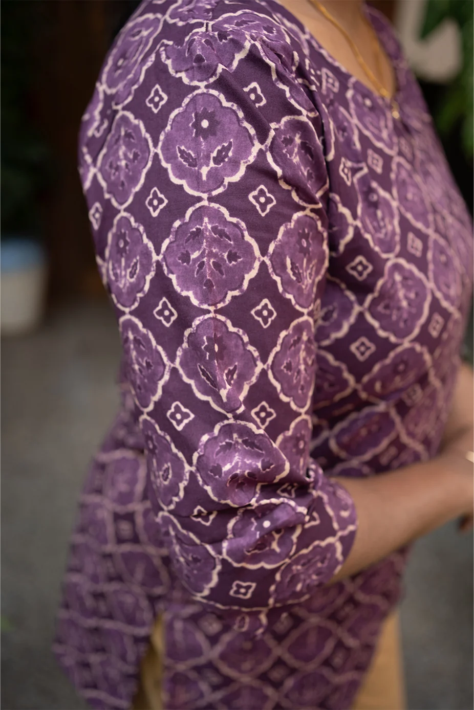 Cotton Straight Decollete Top Purple - Image 6
