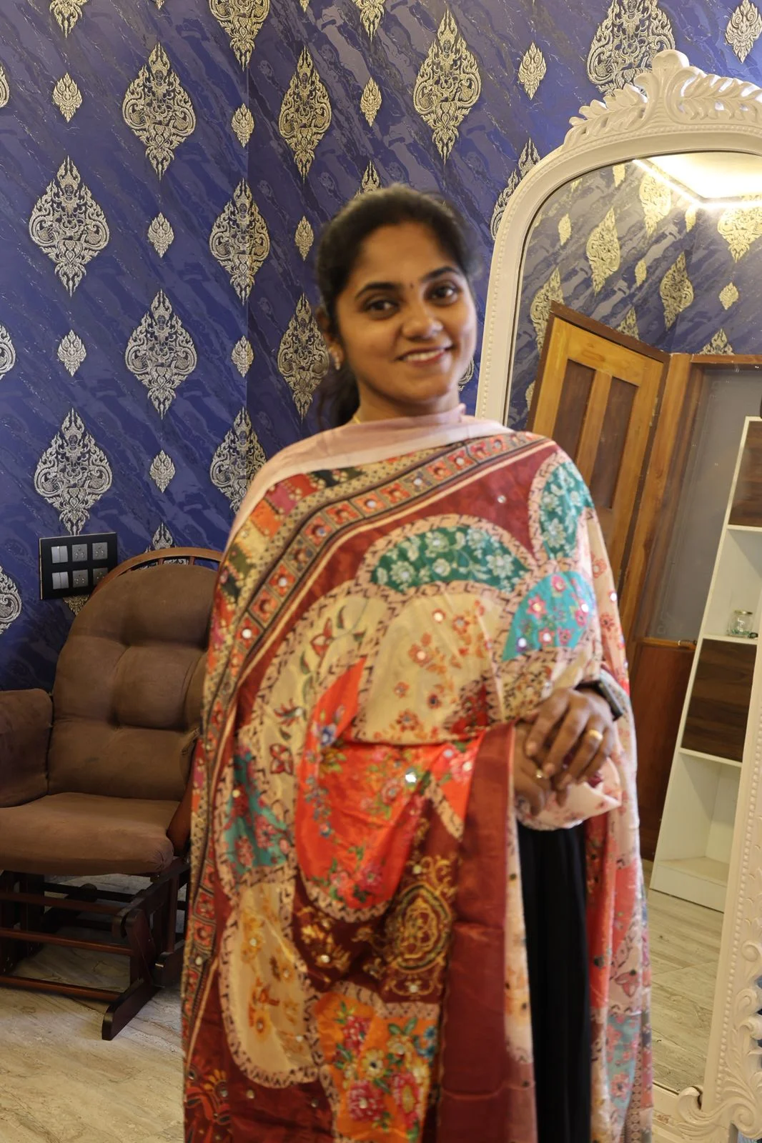 Mirror Dupatta Brown
