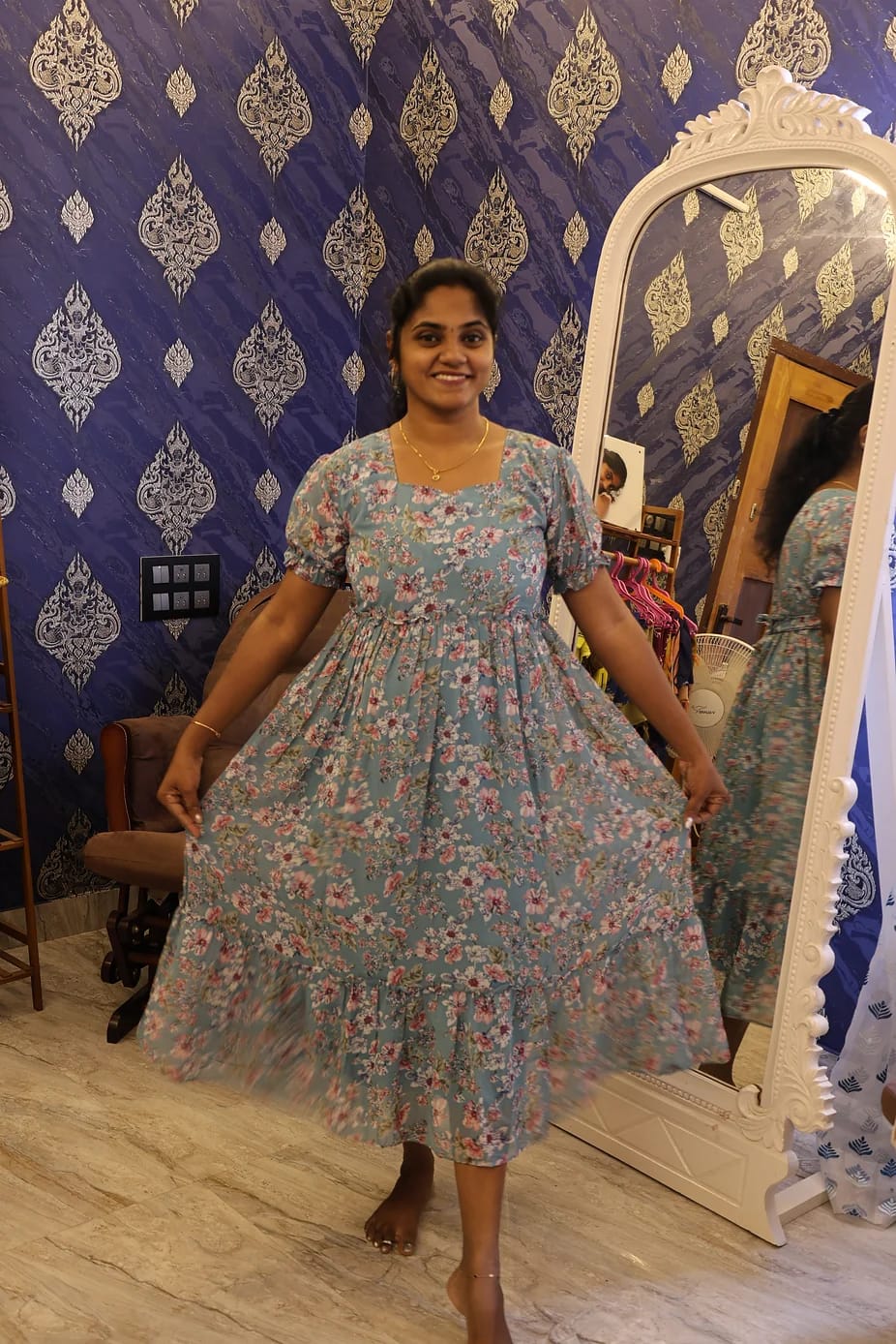 Georgette Frock Sea Green - Image 2