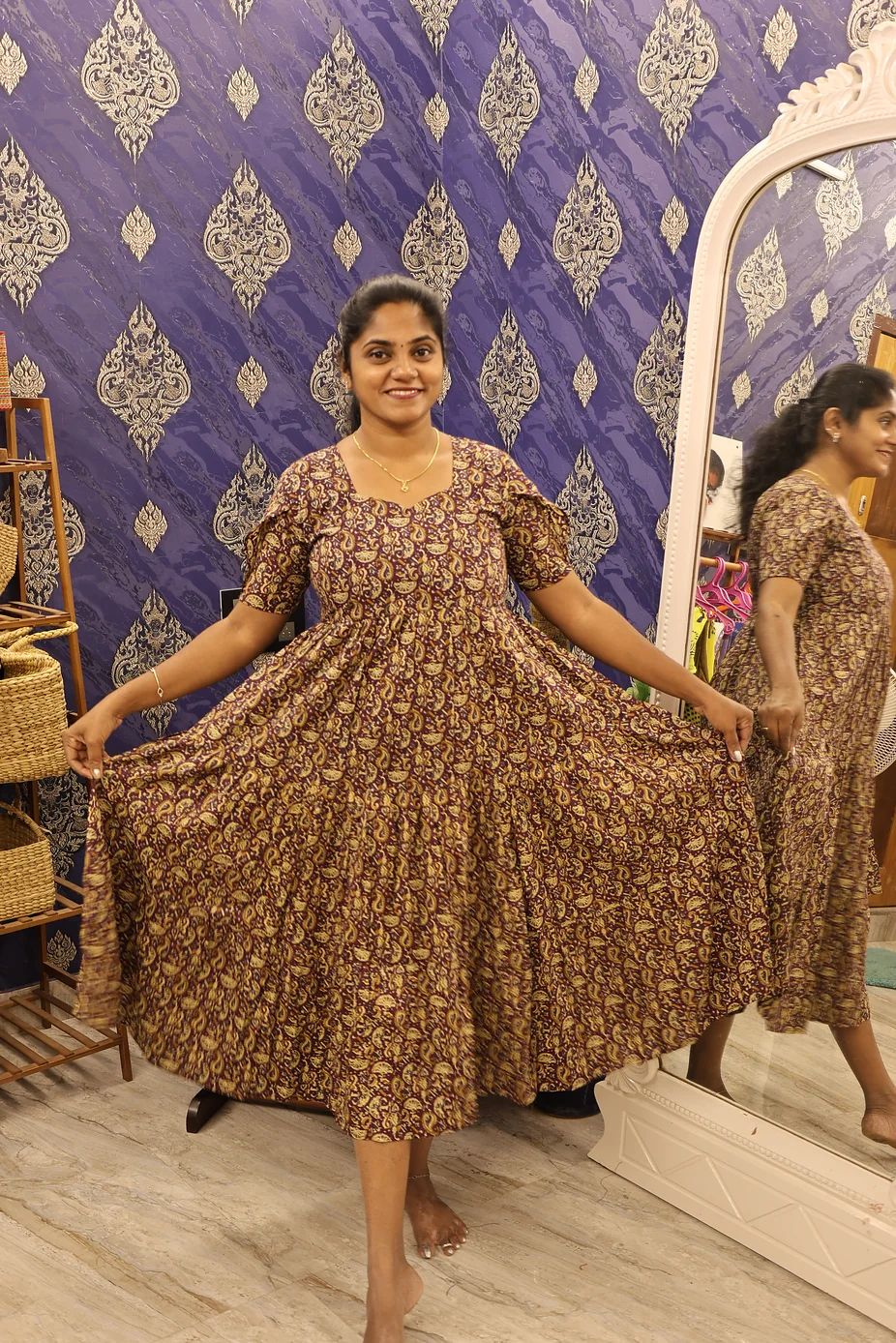 Kalamkari Frocks Purple